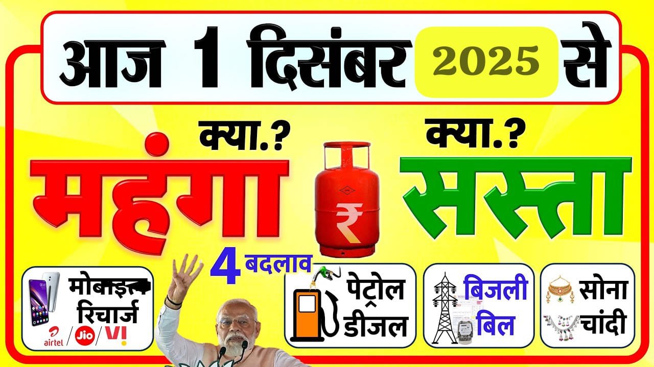 1 दिसंबर से LPG सिलेंडर, साबुन, चाय, प्रॉपर्टी समेत क्या सस्ता, क्या महंगा हुआ?